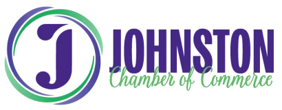 Logo of the Johnston Chamber of Commerce: purple letter 
