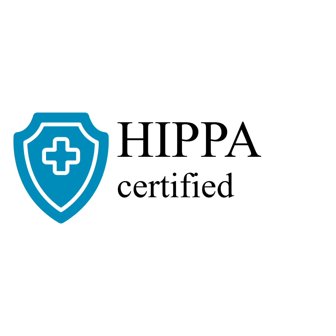 A blue medical shield icon next to the text 