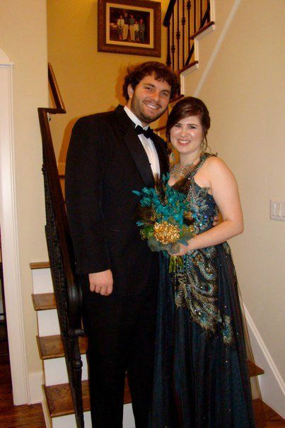 Prom Flowers — Custom Peacock Flower Bouquet for Prom Couple in Houston, TX