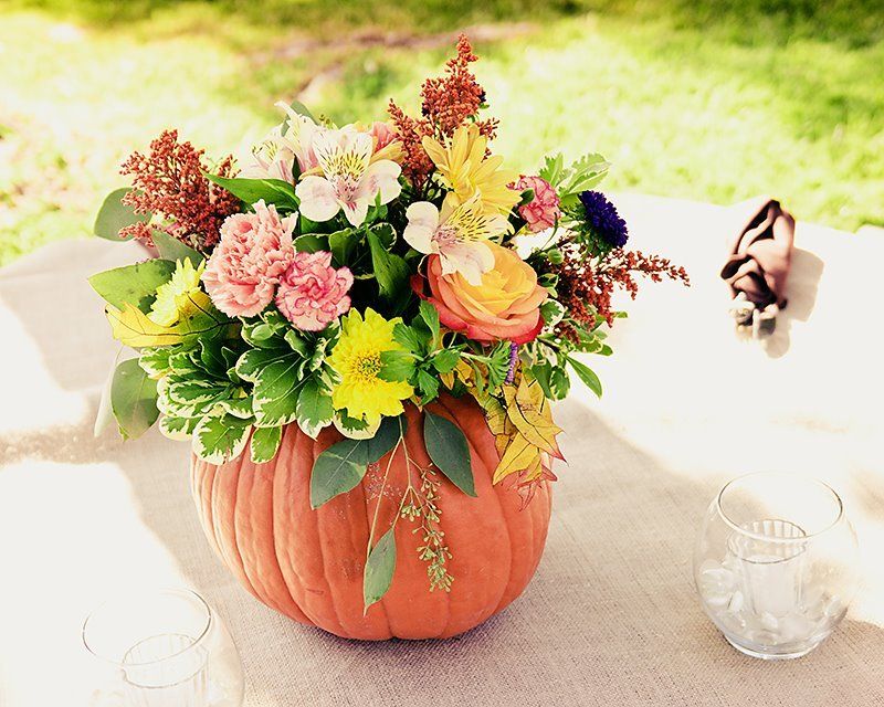 Centerpieces — Wedding Centerpiece in Pumpkin Vase in Houston, TX