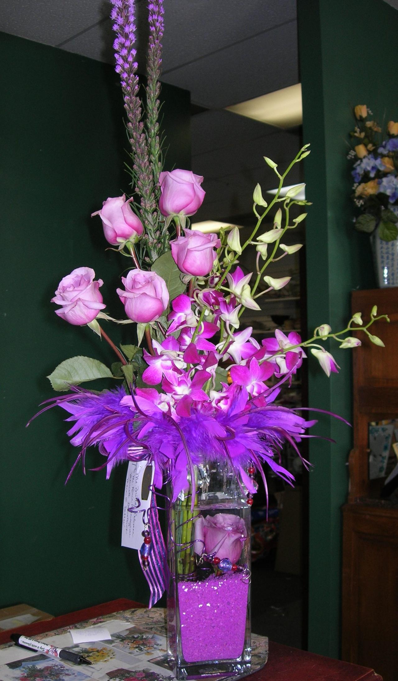 Rose Flowers — Purple and Pink Flowers in a Vase in Houston, TX