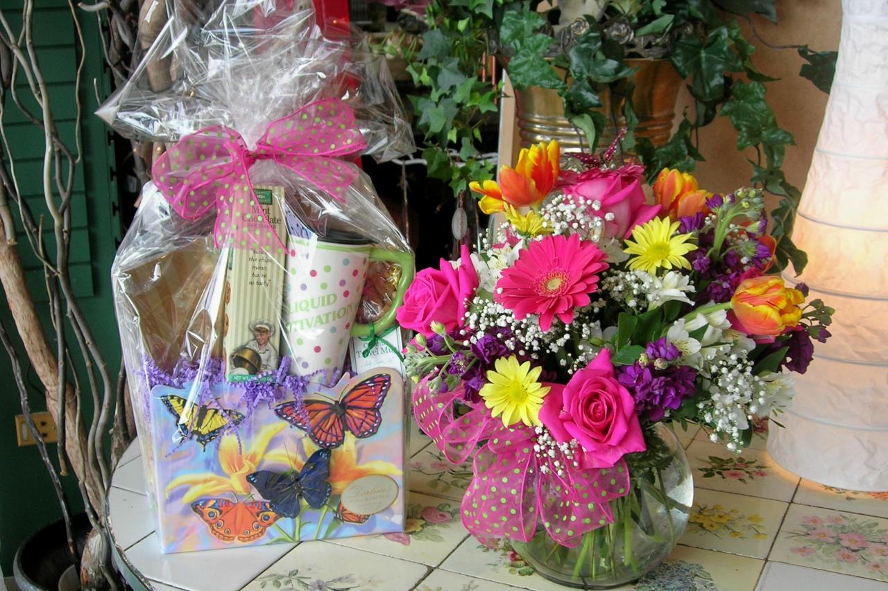 Gift Baskets — Gift Basket with Matching Flowers in Houston, TX