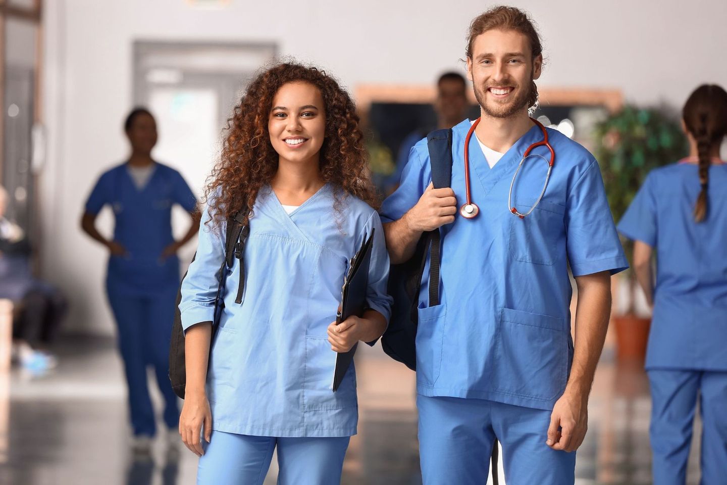 hopeful male and female nursing students