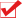 A red check mark in a white box on a white background.