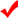 A close up of a red check mark on a white background.