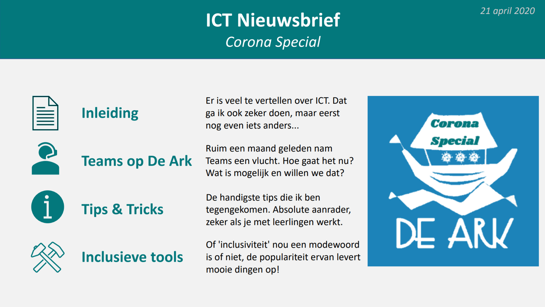 Eerste pagina van SharePointpost ICT Nieuwsbrief