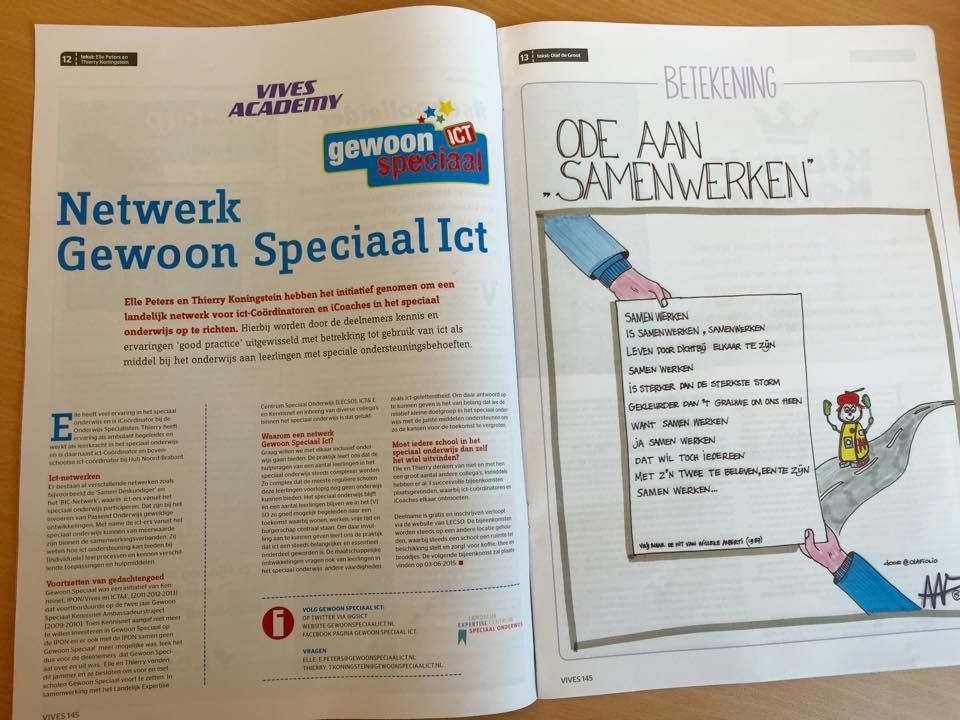 Artikel over Gewoon Speciaal ICT in Vives Magazine