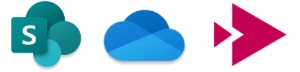 Logo van SharePoint, OneDrive, Stream