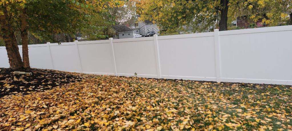 White Long Fence — Griffith, IN — Rojas Fencing & Decking