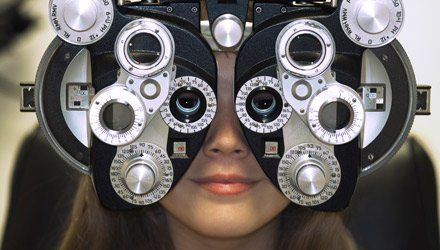 Optometry — Phoropter And A Lady in Virginia Beach, VA