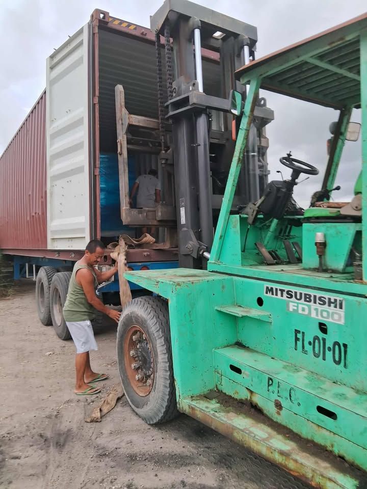 A Man and Forklift Are Loading Cargo Into a Shipping Container on A Truck Bed — Kerubin Logistics Inc in the Philippines