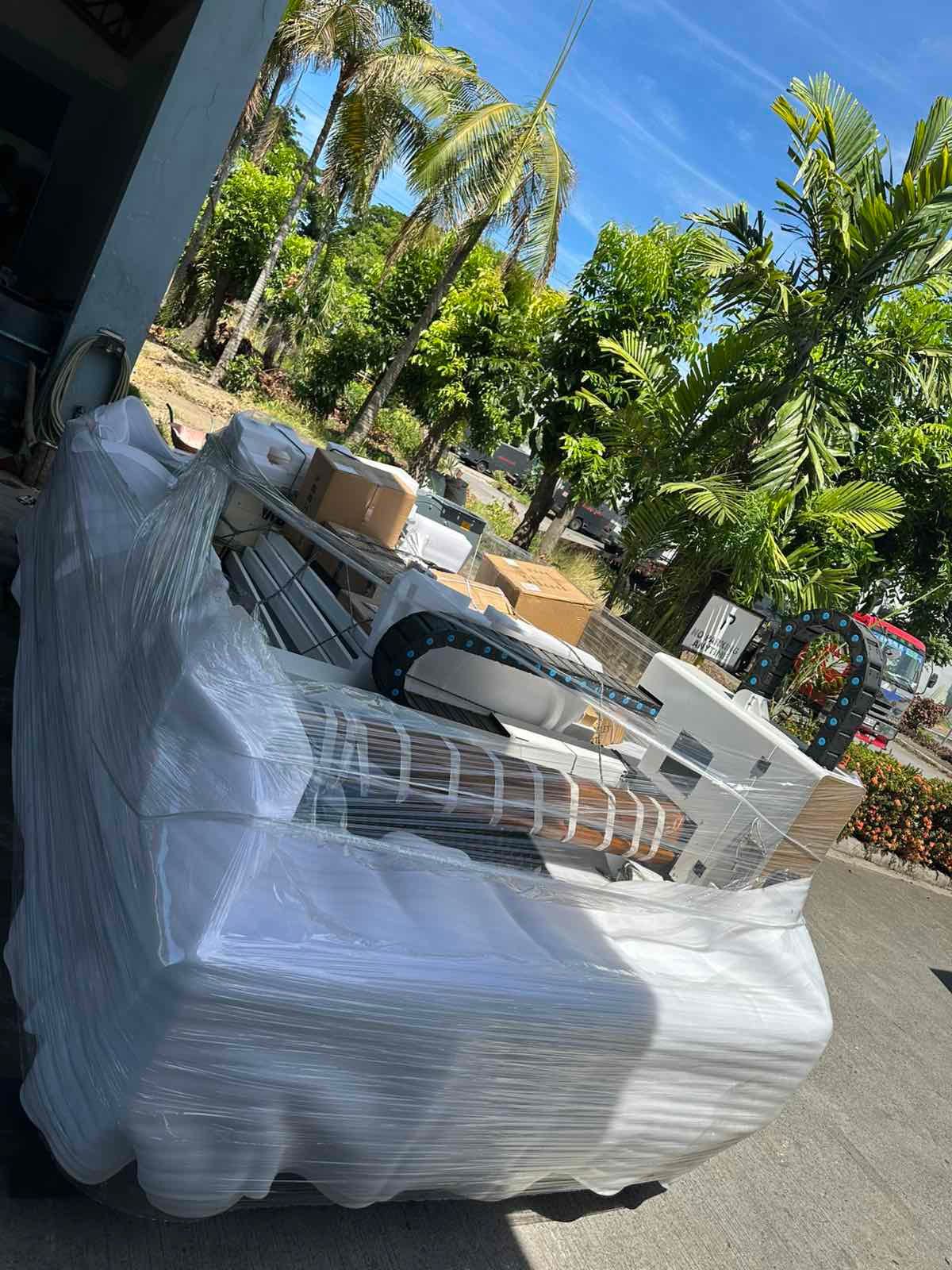 Wrapped Pallet of Assorted Items Outdoors, Likely Construction Materials — Kerubin Logistics Inc in the Philippines