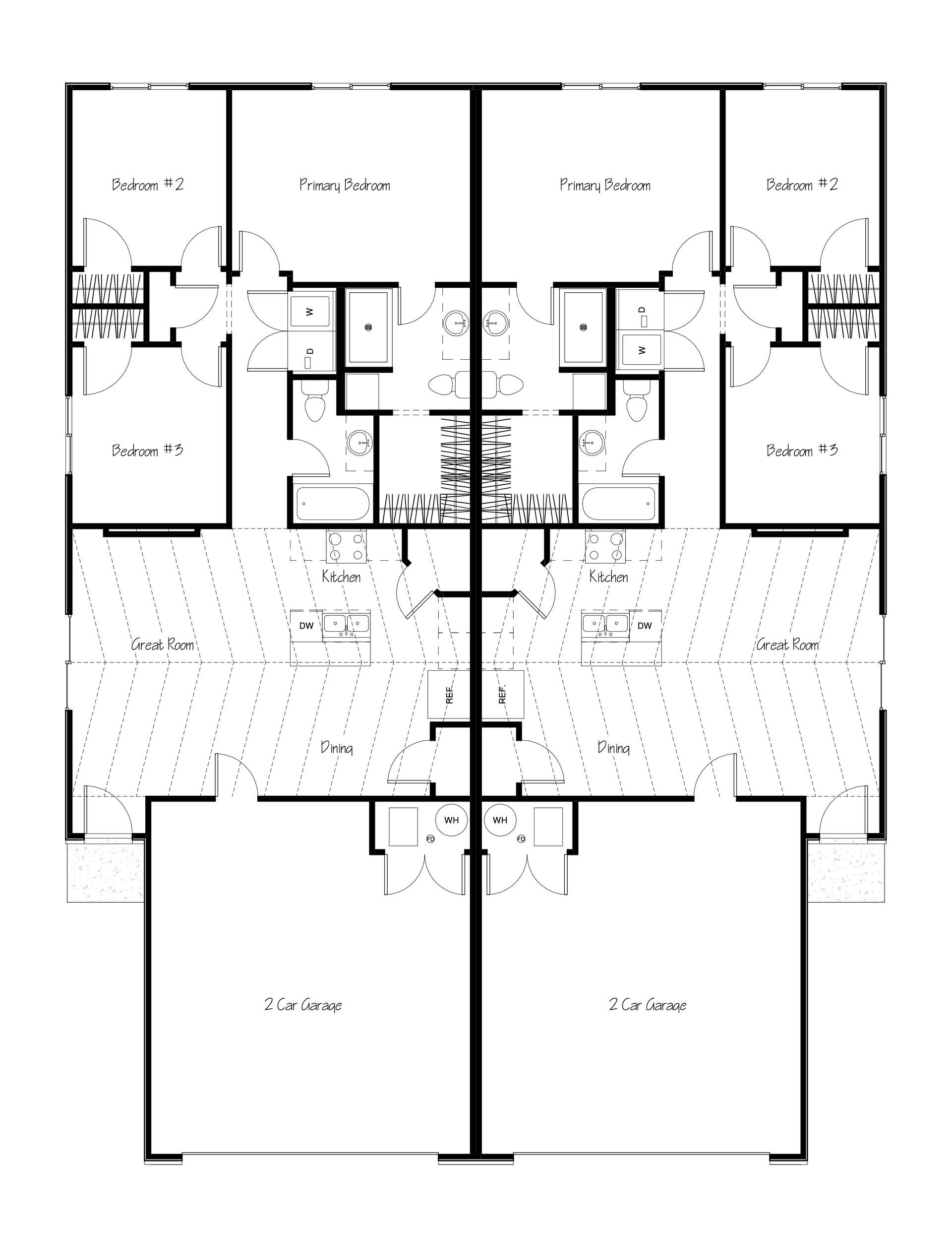 A black and white floor plan of a house.