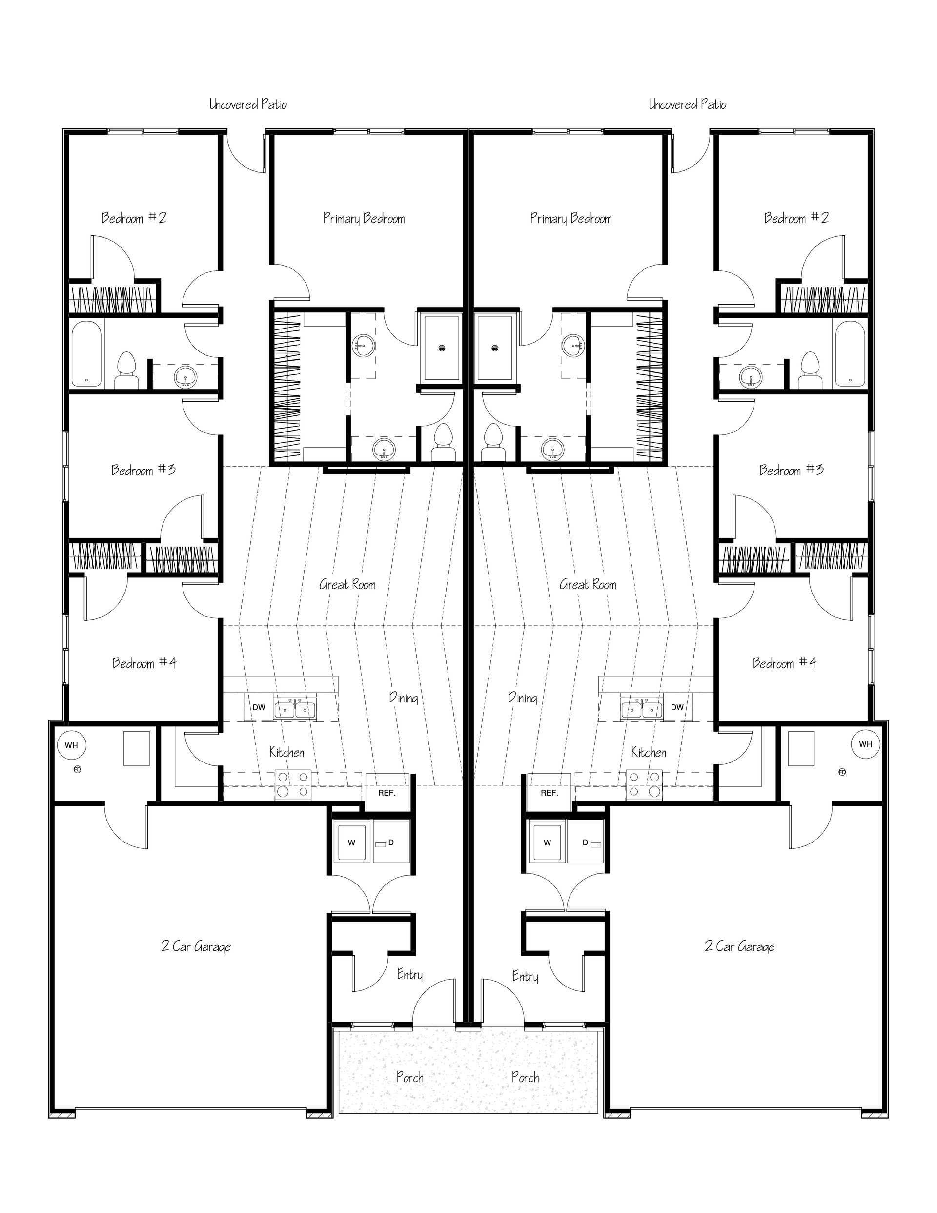 A black and white floor plan of a house.