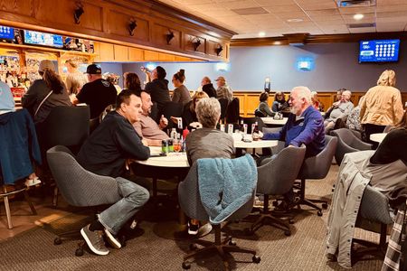 Club Room at The Elks, members at a table