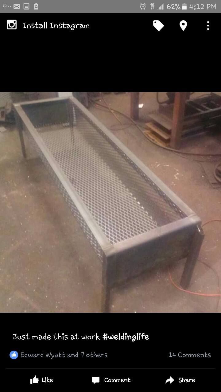 A phone screen shows a picture of a metal table