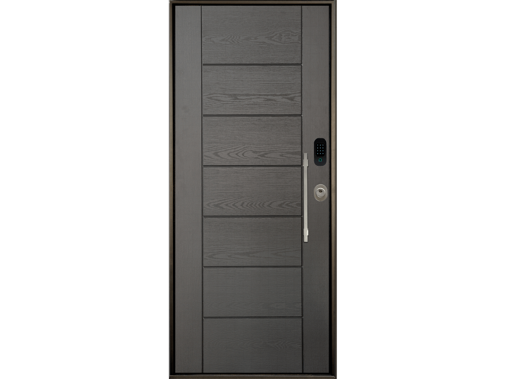 Porte blindate con vetro e pannello esterno in vetroresina