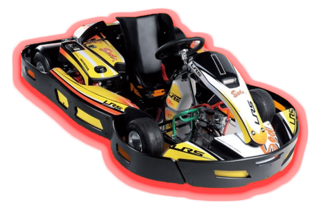 Cut out black and yellow kart