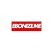 A red and white logo for a company called ebonze me.