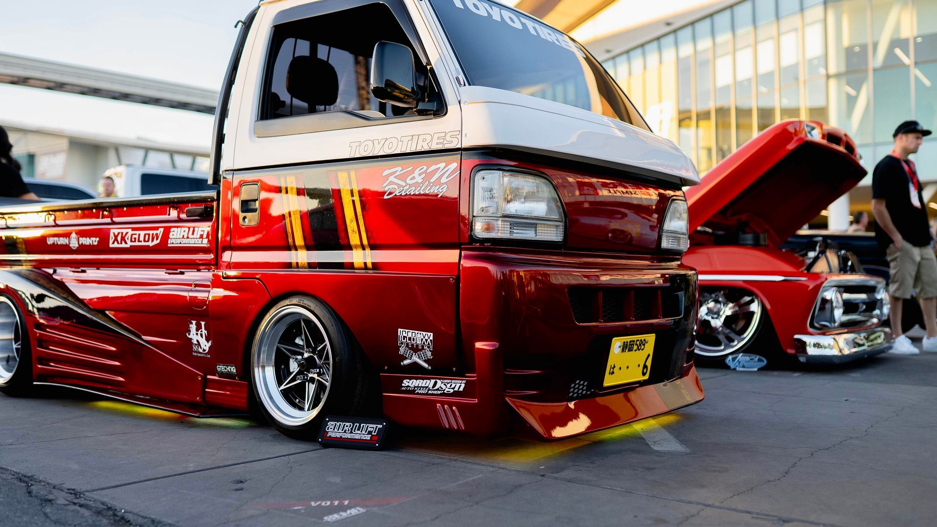 Front view of K&N Detailing SEMA Build with Hello Special bodykit