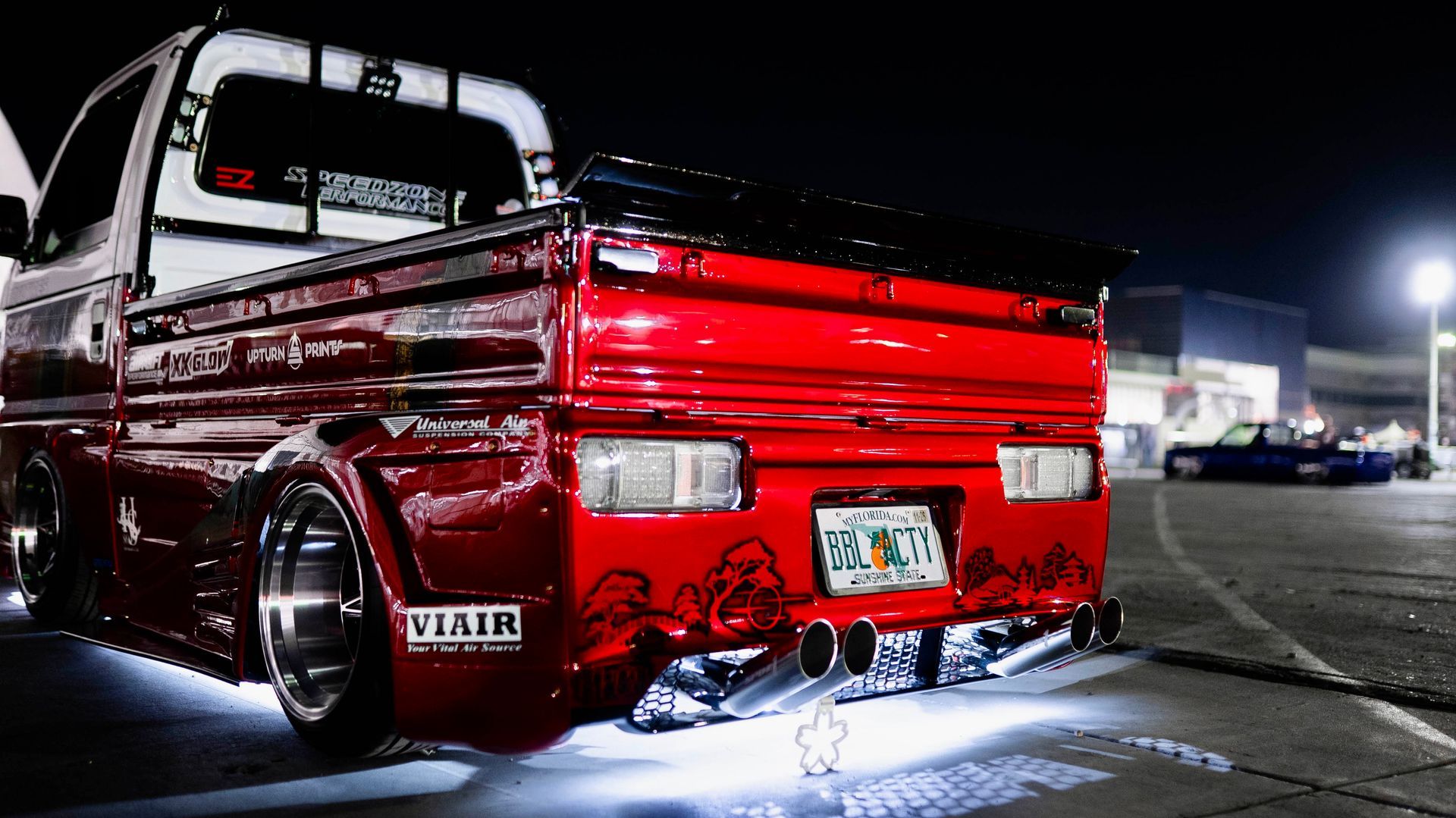 Rear end of K&N Detailing Honda Acty SEMA build being displayed in Las Vegas at the SEMA Show