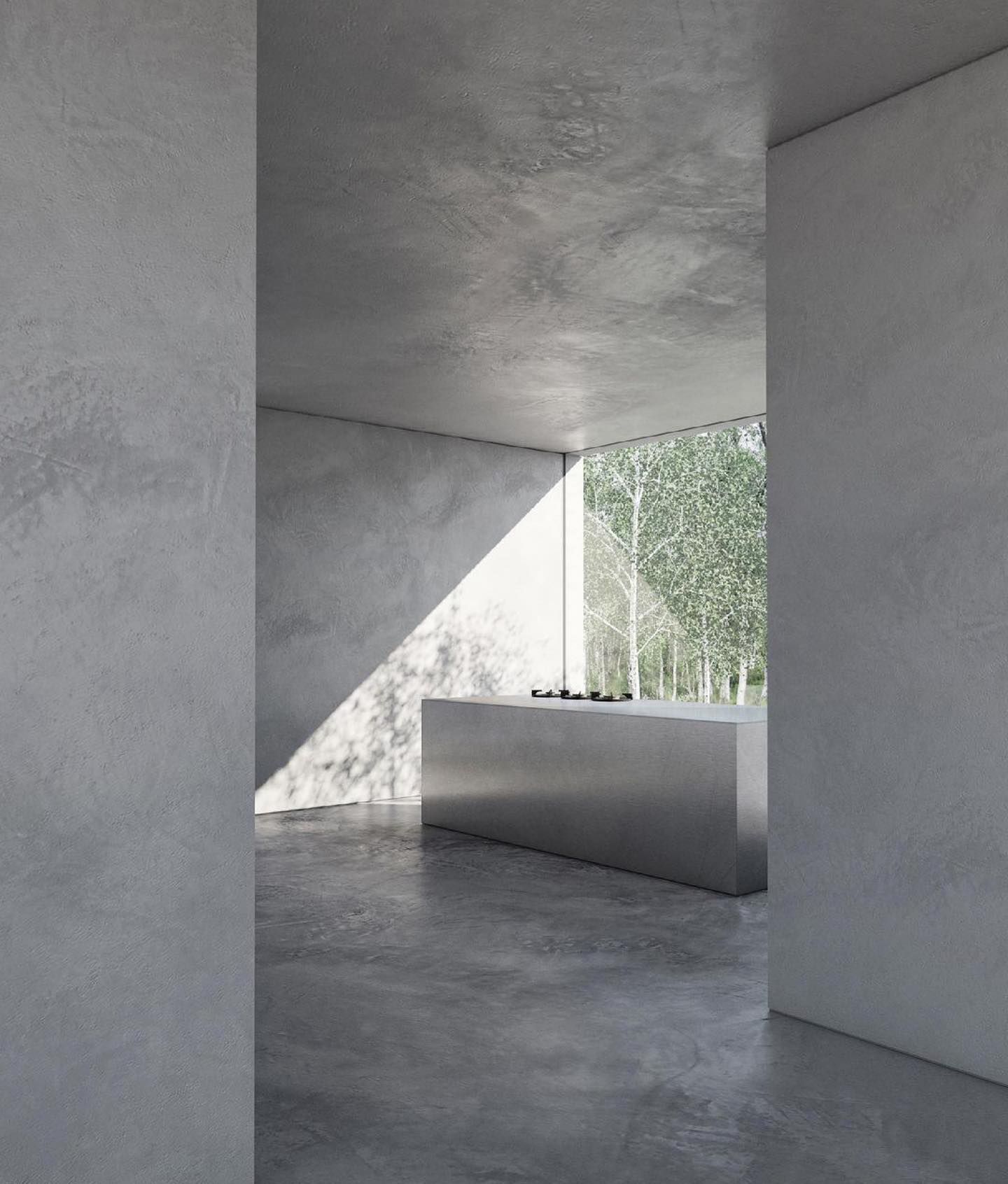 There is a large window in the middle of the room.