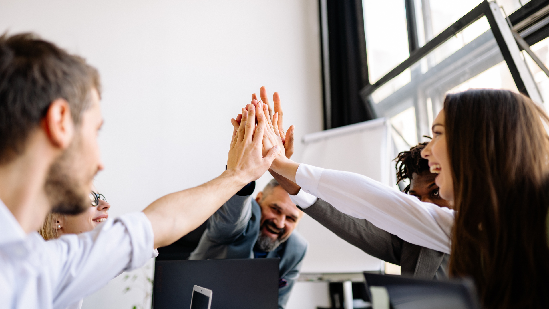 Mitarbeiterinnen und Mitarbeiter arbeiten erfolgreich zusammen