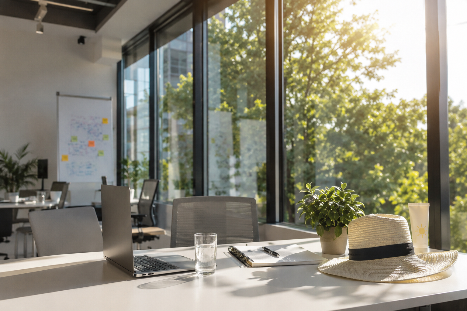 Leeres Büro in den Sommermonaten