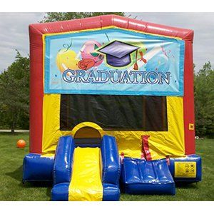 Graduation Bouncer with Mini-Slide — Graduation Bounce House Mini-Slide in Goodrich, MI