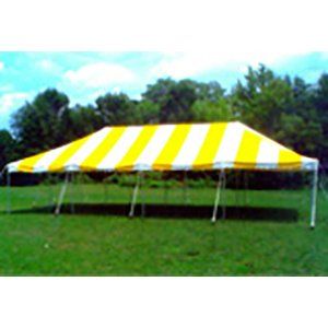 Cover — 20'x40' Pole Tent  Yellow & White Striped in Goodrich, MI