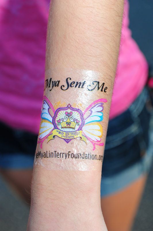 Temporary tattoo on wrist: 