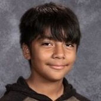 Boy with dark hair and a light smile, wearing a dark hoodie, against a blurred background.
