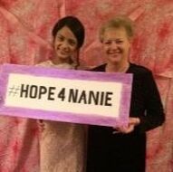 Two people holding a sign that says 