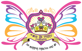 Colorful butterfly logo for the Mya Lin Terry Foundation featuring a crown with hearts and text: