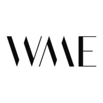 Black logo: WME, stylized letters.