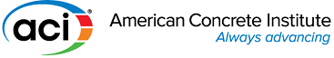 The logo for the american concrete institute is always advancing.
