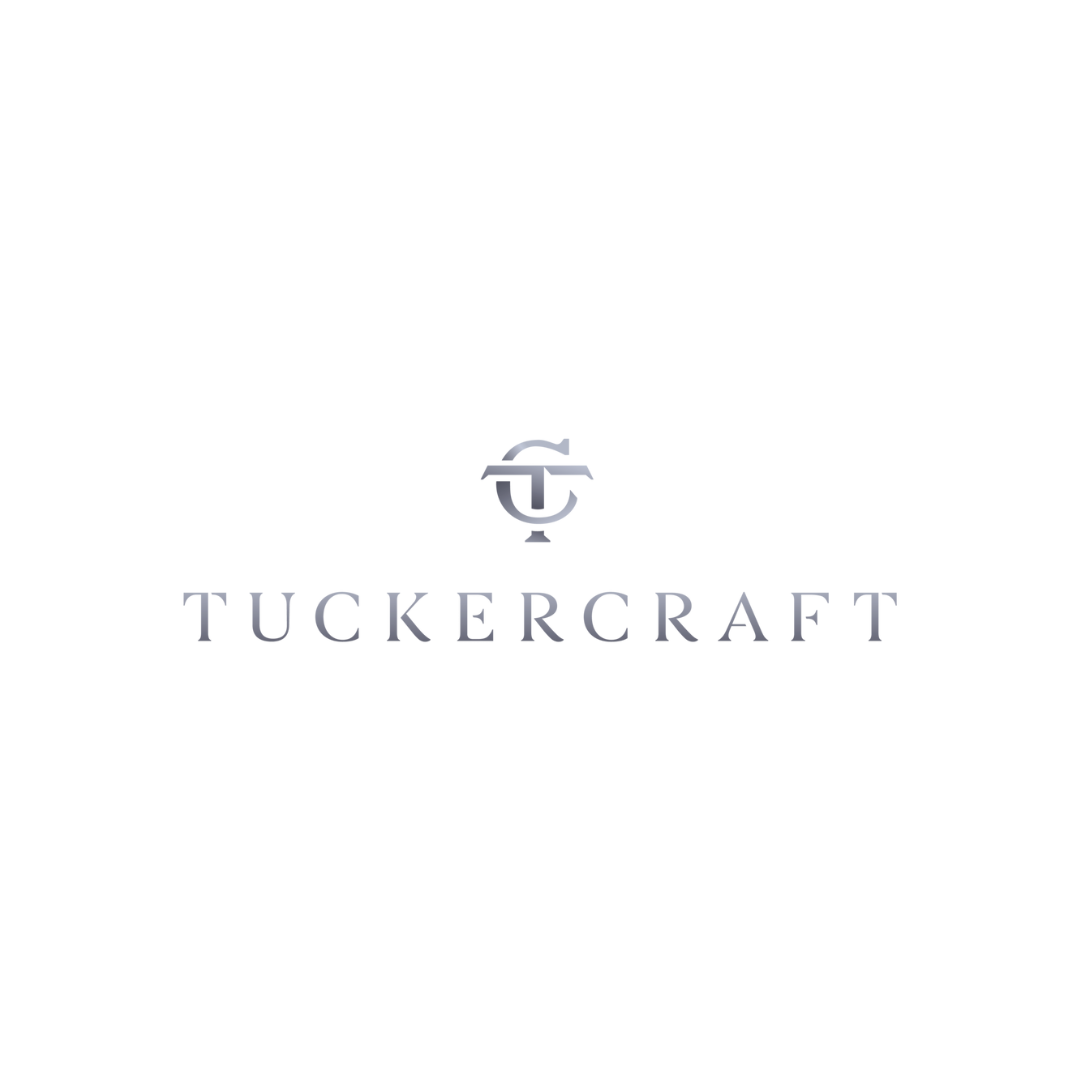 The logo for tuckercraft is on a white background.