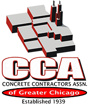 A logo for concrete contractors assn of greater chicago