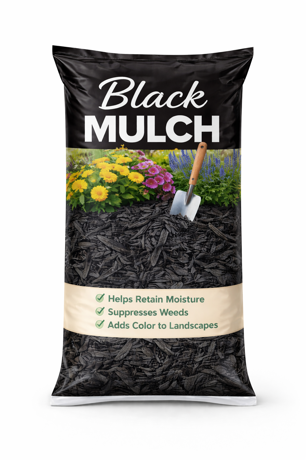 black mulch in bag