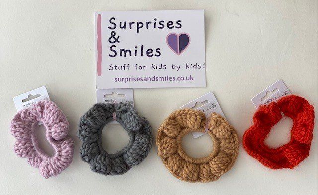 Scrunchie hair ties, handmade, nice stretchy knit fabric – My Other Child /  Blooms n' Rooms