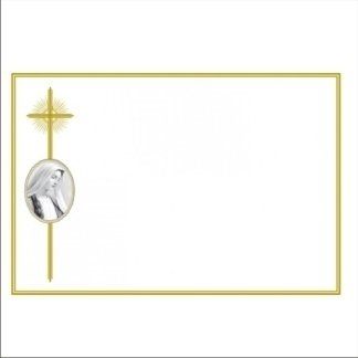 manifesto funebre con croce con madonna