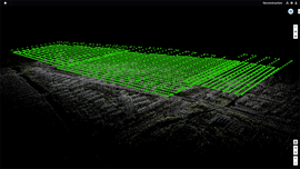 A computer generated image of a green field on a black background.
