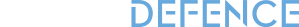 VERTEIDIGUNG in blau-weißem Text.