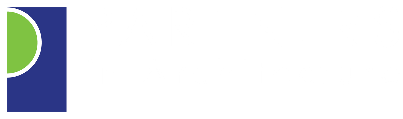 Logo of a blue square with a green semi-circle and a white outline.