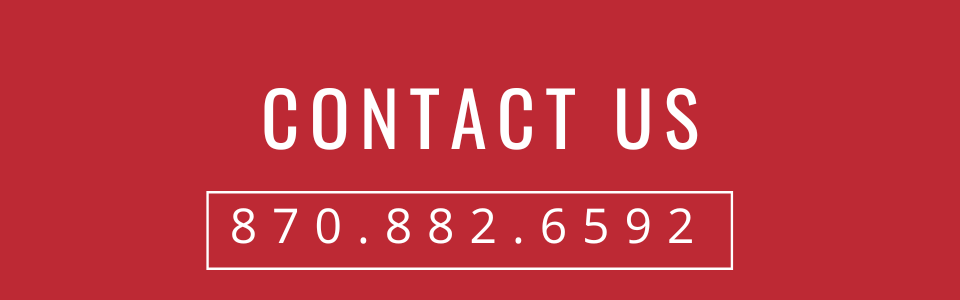 Contact Us text in white on a red background with the phone number 870.882.6592 inside a white rectangular outline.