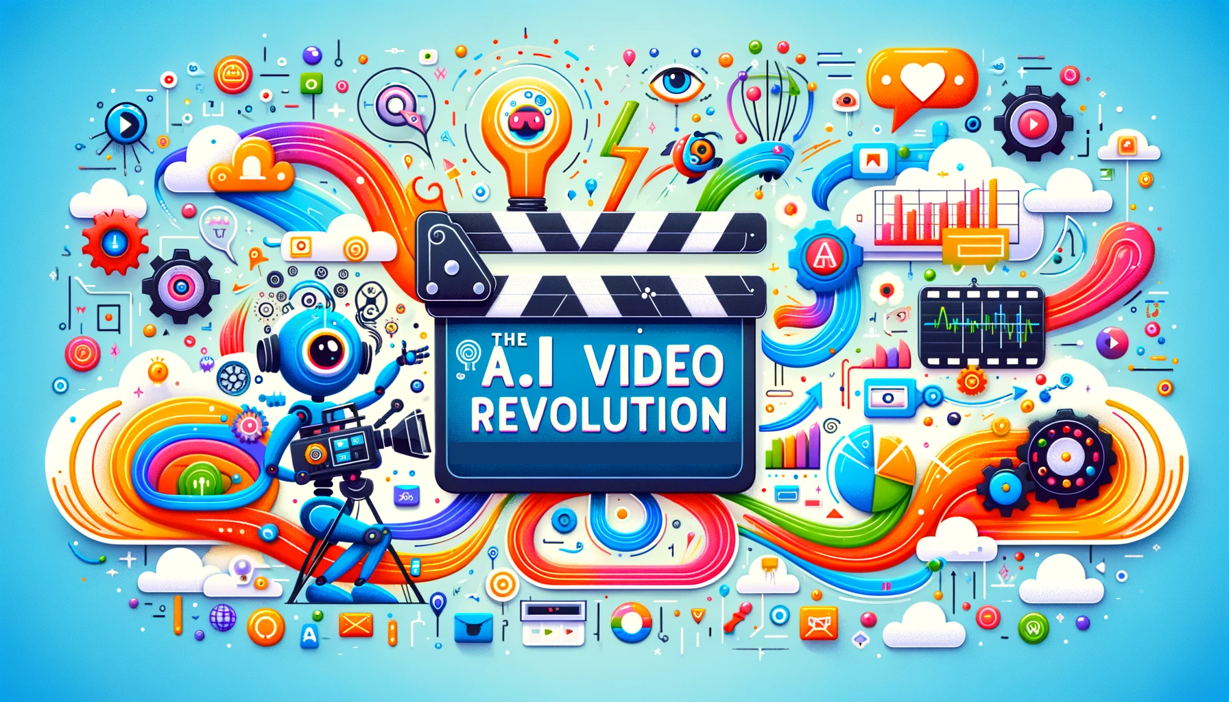 it is a colorful illustration of a video revolution .