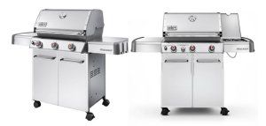 High-performance Weber S-Series gas grill with stainless steel construction and powerful burners.