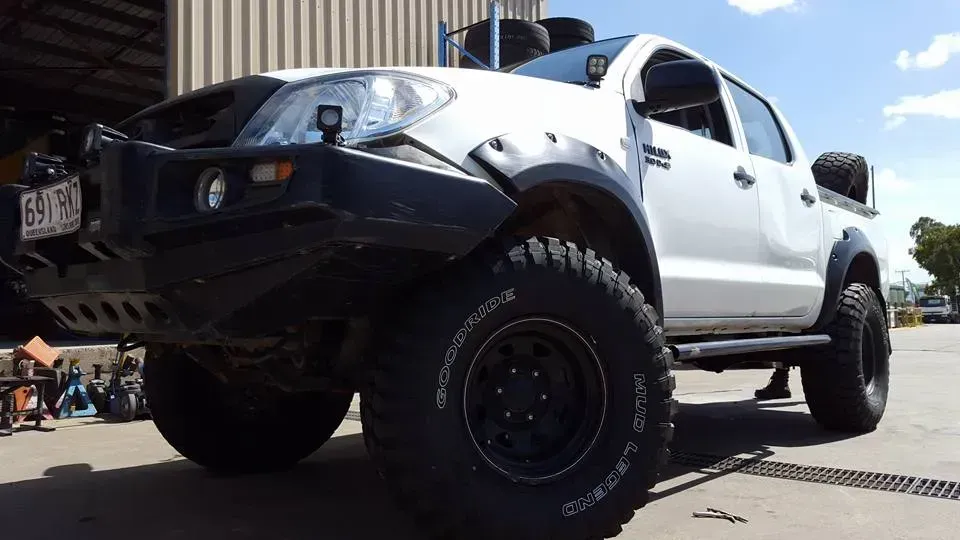 Close-up Of A Large Semi-truck's Front And Rear Wheels — THG Tires in Gladstone Central, QLD