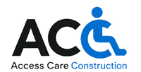 Access Care Construction logo with black AC, blue wheelchair icon, and gray-blue text