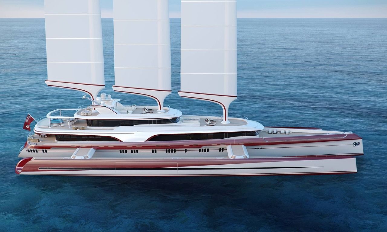 luxury trimaran cruising yacht